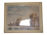 peinture représentant un tableau représentant un château sur fond blanc