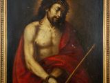 a painting of a man with a crown on his head holding a sword