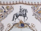 a drawing of a man on a horse on a wall