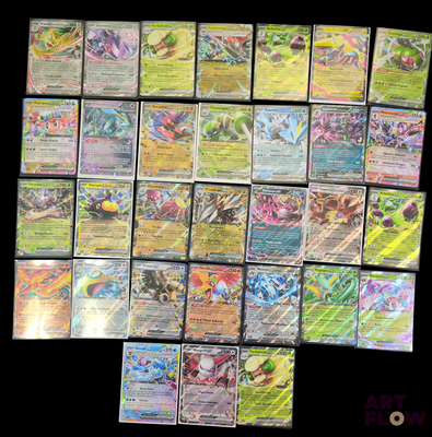 beaucoup de cartes Pokémon posées ensemble sur la table