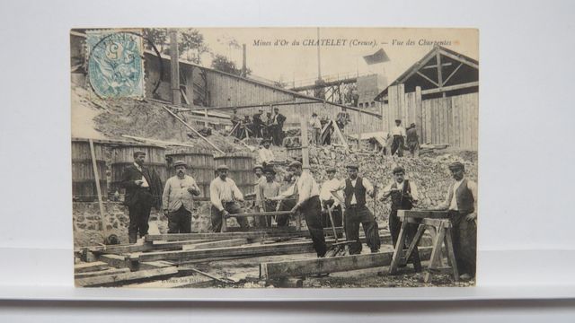 Le Châtelet : Mine d’Or. Vue des Charpentes. TBE. Carte rare !!!