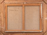an old picture of a window with a message written on it
