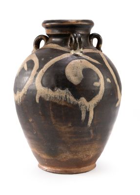 TRES RARE JARRE en grès émaillé Lushan.