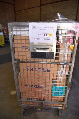 a cart that has a sign on it that says fragile fragile