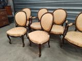 set of six victorian style dining chairs with upholstered seats