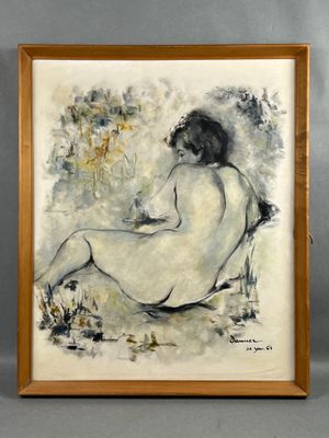 Ecole française du XXe siècle. Nu féminin de dos.