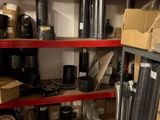 a room with a lot of items on the shelves