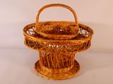 a wicker basket that is sitting on a table