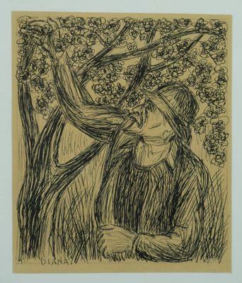 François DIANA (1903-1993). Sans titre. Dessin. Signé en bas…