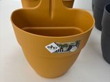 three bowls that are sitting on a table