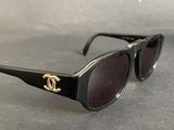 chanel black sunglasses with gold cc logo