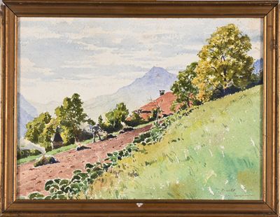 une image représentant un tableau où l'on voit des moutons paître dans un champ