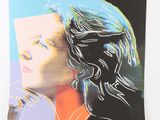 painting of a woman holding a piece of paper over her face