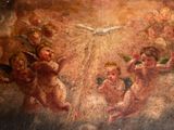 an image of a painting of angels and cherensils on a wall