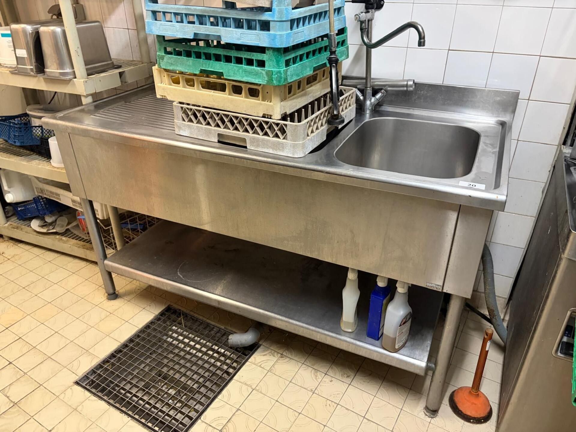 Plonge inox deux bacs avec mitigeur