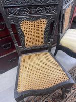 Paire de chaises en bois mouluré peint noir (photo 2)
