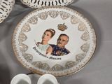 a plate with a picture of a man and a woman on it