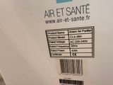 the label on the back of an airfr santte refrigerator is clearly visible