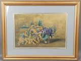 peinture d'une nature morte de fleurs dans un vase sur une table