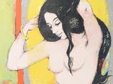 an image of a painting of a woman sitting on a chair