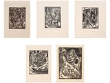 un ensemble de quatre tirages en noir et blanc sur papier