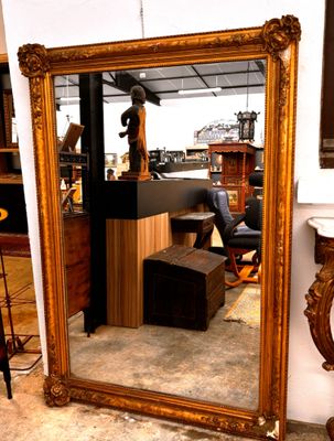 Important Miroir doré d’époque Napoléon III (manque un angle…