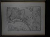 an old map of a town in the middle of a black and white photo