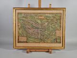 une vieille carte de la ville de Londres posée sur un chevalet