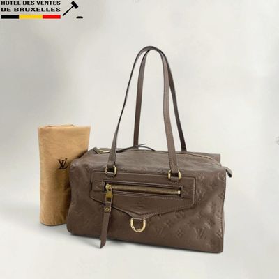 louis vuitton monograme leather handbag with gold hardware