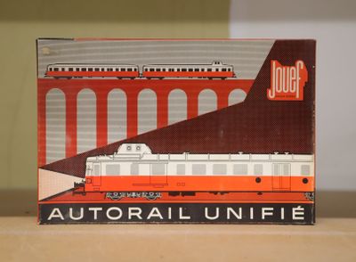 a box with a train on it sitting on a table