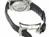 an image of a wrist watch with a black leather strap