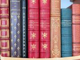 many books that are on a shelf together