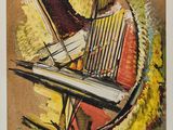 une image représentant un tableau sur lequel figure un instrument de musique posé sur une table