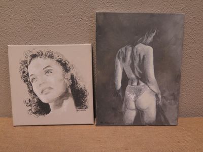 CHRIS SACCARD 2019, 2013 et 2018 : 2 toiles dédicacées "Whit…