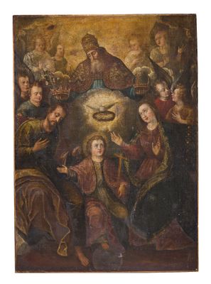 an image of a painting of a group of people in a circle