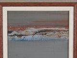 an oil painting of a beach scene with waves coming in to shore