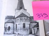 a post it note with a picture of a church on it