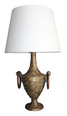 an image of a lamp with a white shade on it