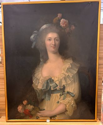 Huile sur toile 18e siècle Portrait de Alix Charlotte de BER…