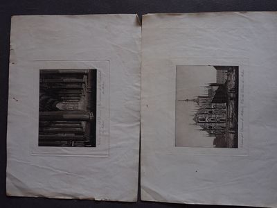 gravures, Vues du Dôme de Milan dim : 14/13 x 16,5/15 …