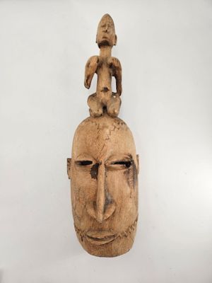 MALI Masque rituel Visage et enfant