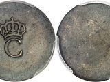 an old coin with a crown on the front and a crown on the back