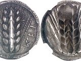 an image of a silver coin with a picture of a plant on it