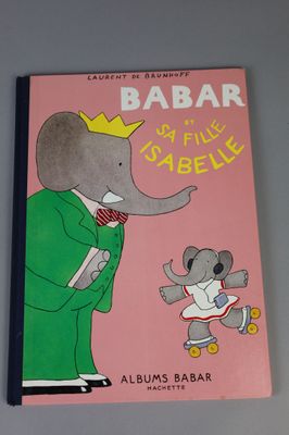 a pink book with a picture of an elephant and a baby elephant on it