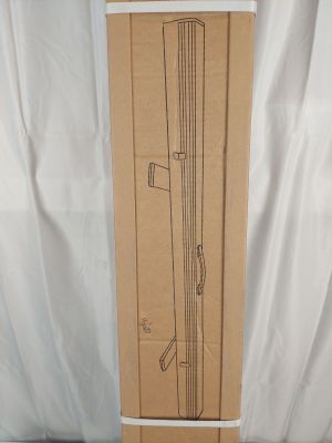 a cardboard box with a drawing of a door on it