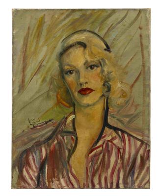 JEAN GABRIEL DOMERGUE (1899-1962) Portrait d’une femme blond…