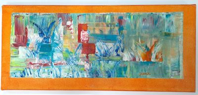 DUANER (1945). Abstraction. Acrylique sur toile, signée en b…