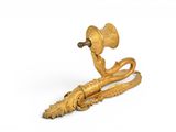 an image of a brass hook on a white background with a white background