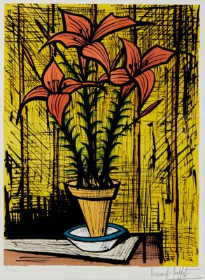 une image représentant un dessin d'une plante en pot posée sur une table