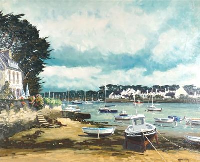 Michel MARGUERAY (1938-), "Sainte-Marine, marée basse sur la…